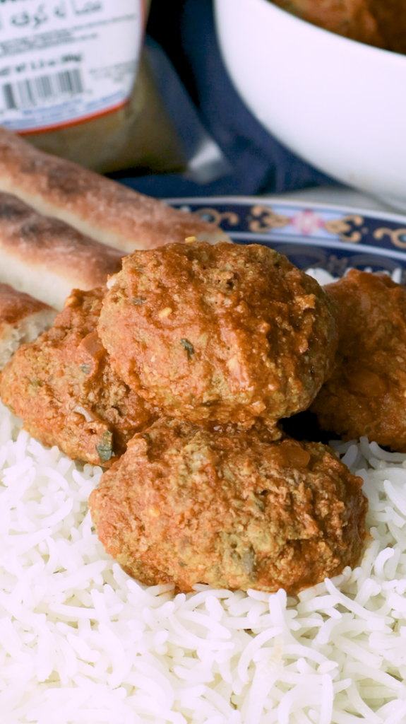 Serve the flavorful kofta curry over a bed of Basmati rice and savor the delicious meal!